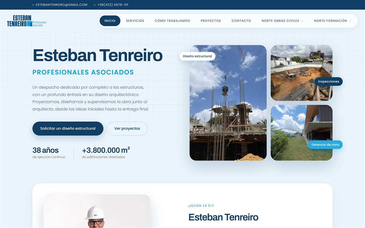 Vista de la página web de Esteban Tenreiro